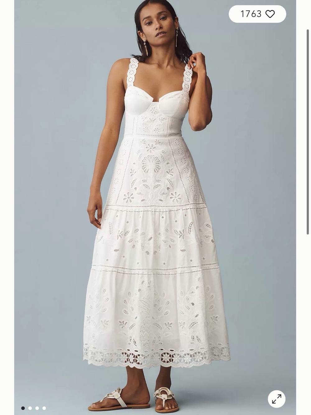 FARM RIO Elegant White Lace Maxi Dress